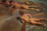 On the beach kids Joaquin Sorolla